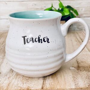 NWT Sheffield Home Teacher 16Oz Mint Green Blue White Ceramic Pitcher Coffee Mug